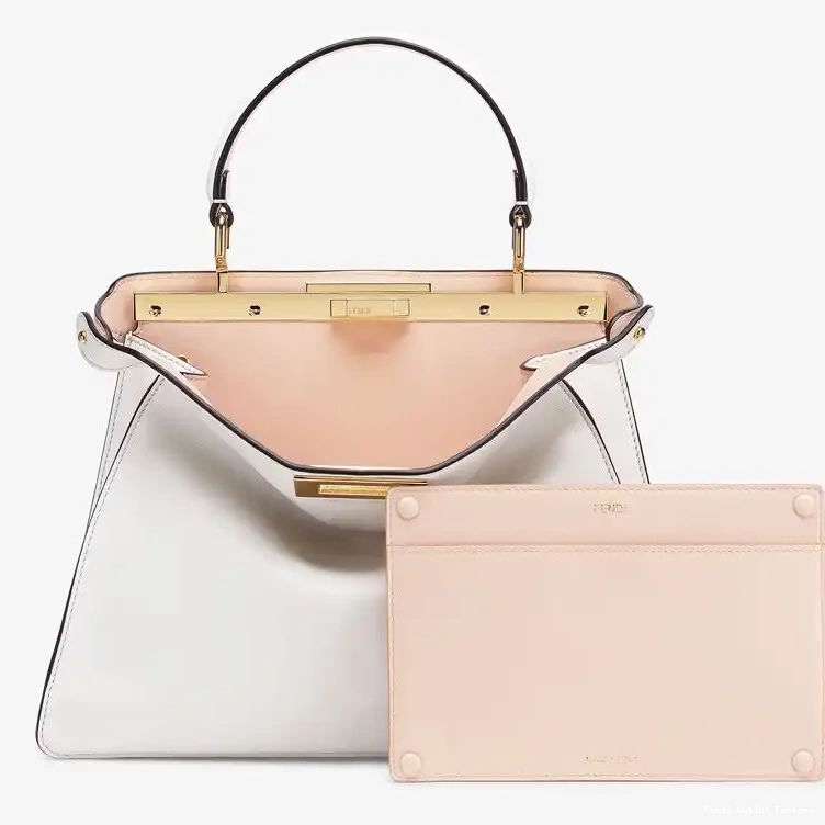 Affordable HOT ISeeU White Bag Laether Nappa Peekaboo Medium Fendi In 0511